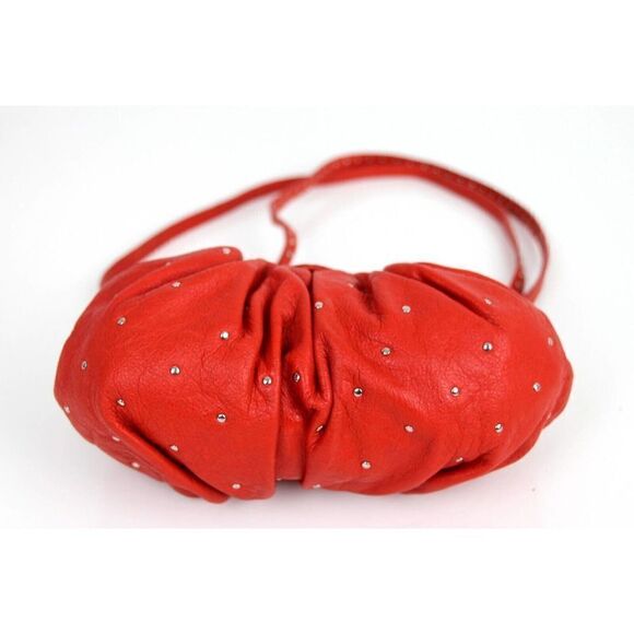 Latico SOFT RED GENUINE LEATHER STUDDED X-BODY SHOULDER BAG HANDBAG CLUTCH PURSE - Picture 7 of 16